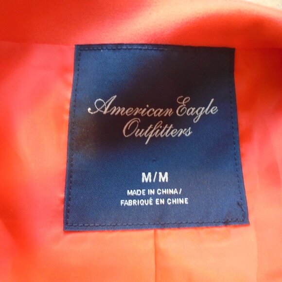AMERICAN EAGLE OUTFITTERS WOMANS ORANGE BLAZER SIZE MEDIUM - Picture 3 of 3